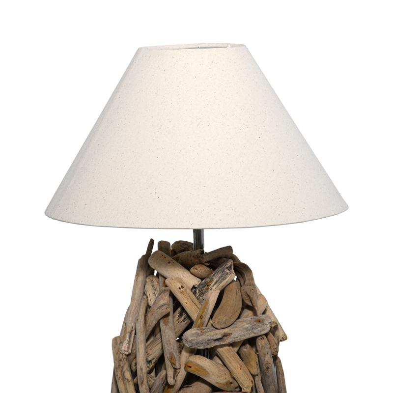 ΕΠΙΤΡΑΠΕΖΙΑ ΛΑΜΠΑ KINOZ ΑΠΟ ΘΑΛΑΣΣΟΞΥΛΟ ΧΡΩΜΑ ΜΠΕΖ - ΦΥΣΙΚΟ 25x74εκ E27 - Image 3