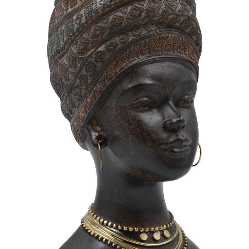 ΕΠΙΤΡΑΠΕΖΙΟ ΔΙΑΚΟΣΜΗΤΙΚΟ "AFRICAN WOMAN" FL2446 ΚΑΦΕ-ΧΡΥΣΟ ΧΡΩΜΑ 14x16x28εκ - Image 3