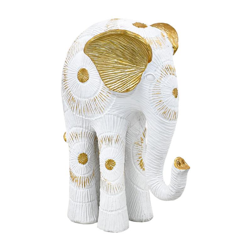 ΕΠΙΤΡΑΠΕΖΙΟ ΔΙΑΚΟΣΜΗΤΙΚΟ ΕΛΕΦΑΝΤΑΣ FL401 ΧΡΥΣΟ-ΛΕΥΚΟ ΑΝΤΙΚΕ ΧΡΩΜΑ 20x12x26εκ