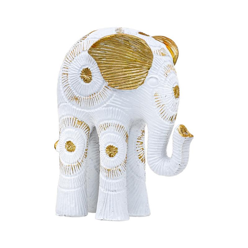 ΕΠΙΤΡΑΠΕΖΙΟ ΔΙΑΚΟΣΜΗΤΙΚΟ ΕΛΕΦΑΝΤΑΣ FL405 ΧΡΥΣΟ-ΛΕΥΚΟ ΑΝΤΙΚΕ ΧΡΩΜΑ 12x7x14εκ