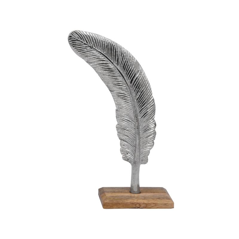 ΕΠΙΤΡΑΠΕΖΙΟ ΔΙΑΚΟΣΜΗΤΙΚΟ "Leaf" ΝΙΚΕΛ ΜΕ ΞΥΛΙΝΗ ΒΑΣΗ 10x6,5x33,5εκ