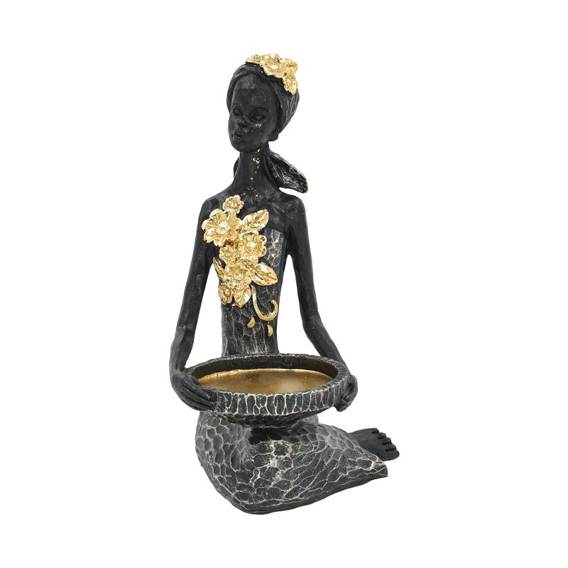 ΕΠΙΤΡΑΠΕΖΙΟ ΔΙΑΚΟΣΜΗΤΙΚΟ ΓΥΝΑΙΚΕΙΑ ΦΙΓΟΥΡΑ FL245406 ΜΑΥΡΟ ΧΡΩΜΑ