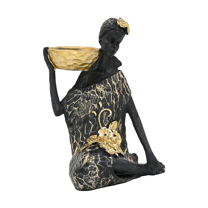 ΕΠΙΤΡΑΠΕΖΙΟ ΔΙΑΚΟΣΜΗΤΙΚΟ ΓΥΝΑΙΚΕΙΑ ΦΙΓΟΥΡΑ FL245411 ΜΑΥΡΟ ΧΡΩΜΑ