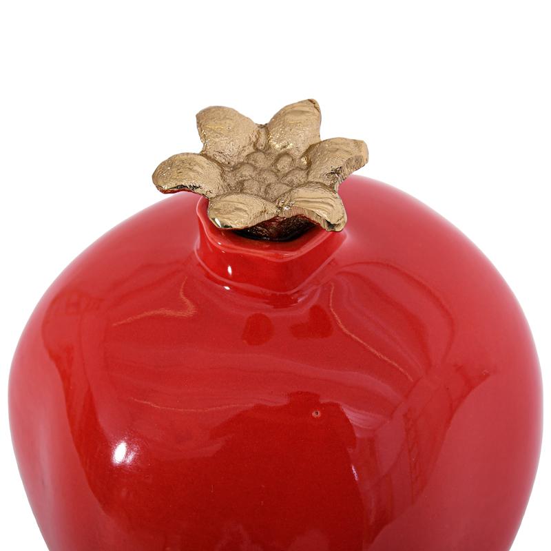 ΕΠΙΤΡΑΠΕΖΙΟ ΔΙΑΚΟΣΜΗΤΙΚΟ ΚΕΡΑΜΙΚΟ ΡΟΔΙ FL25067 ΚΟΚΚΙΝΟ-ΧΡΥΣΟ ΧΡΩΜΑ 10x10εκ - Image 2