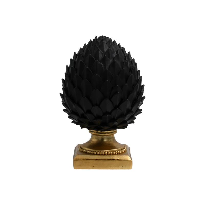 ΕΠΙΤΡΑΠΕΖΙΟ ΔΙΑΚΟΣΜΗΤΙΚΟ POLYRESIN "Ανανάς" ΜΑΥΡΟ-ΧΡΥΣΟ ΧΡΩΜΑ 11x17εκ