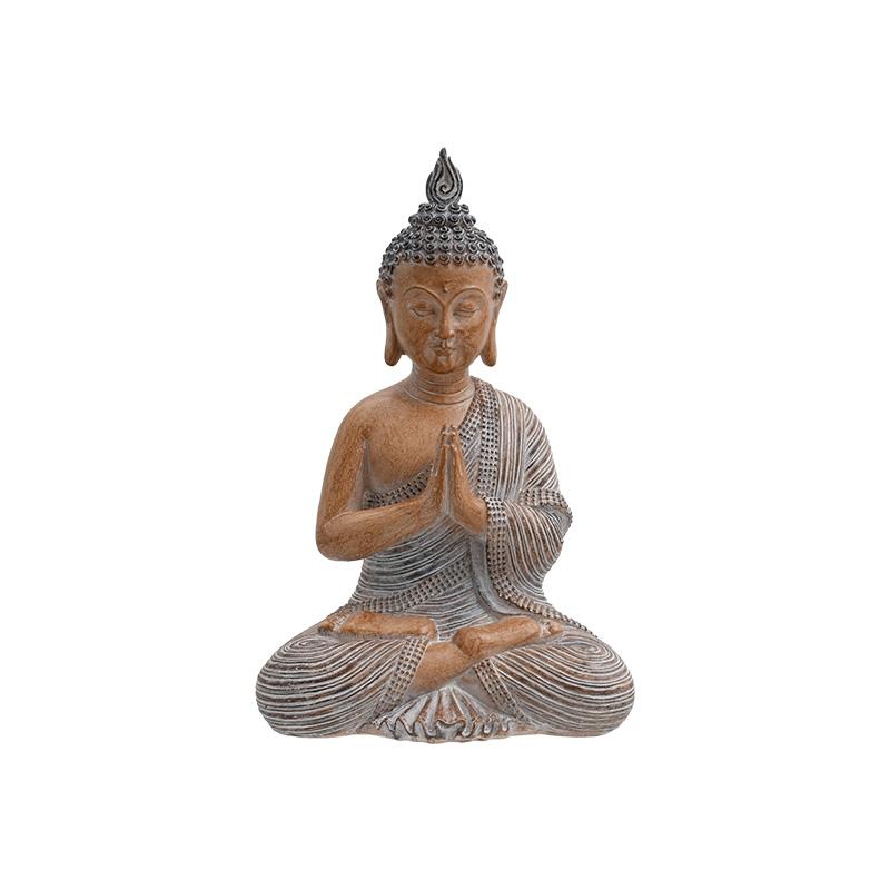 ΕΠΙΤΡΑΠΕΖΙΟ ΔΙΑΚΟΣΜΗΤΙΚΟ POLYRESIN "Buddha" ΚΑΦΕ ΧΡΩΜΑ 17x13x27εκ
