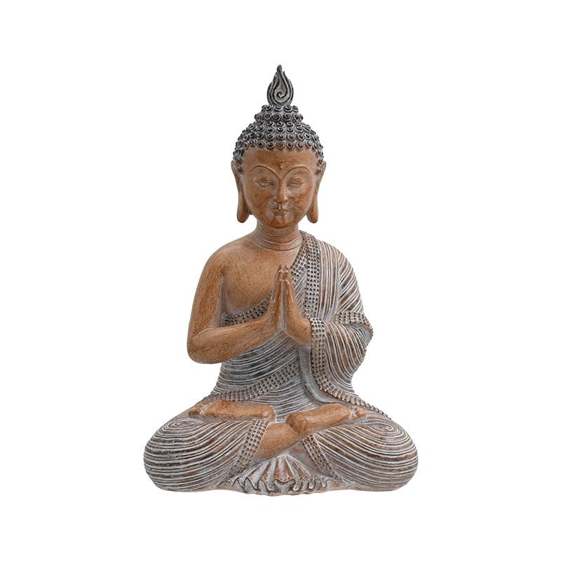 ΕΠΙΤΡΑΠΕΖΙΟ ΔΙΑΚΟΣΜΗΤΙΚΟ POLYRESIN "Buddha" ΚΑΦΕ ΧΡΩΜΑ 22x15x31εκ