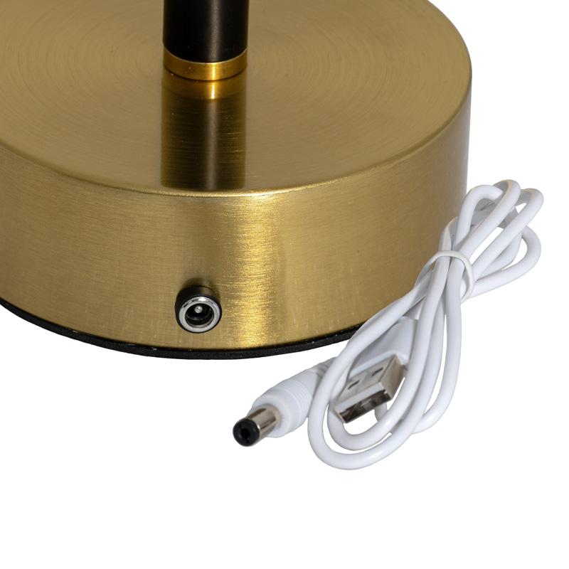 ΕΠΙΤΡΑΠΕΖΙΟ ΦΩΤΙΣΤΙΚΟ ΑΦΗΣ LED ΕΠΑΝΑΦΟΡΤΙΖΟΜΕΝΟ FL24178 ΜΕΤΑΛΛΙΚO ΜΑΥΡΟ-ΧΡΥΣΟ ΧΡΩΜΑ 22x48εκ - Image 5