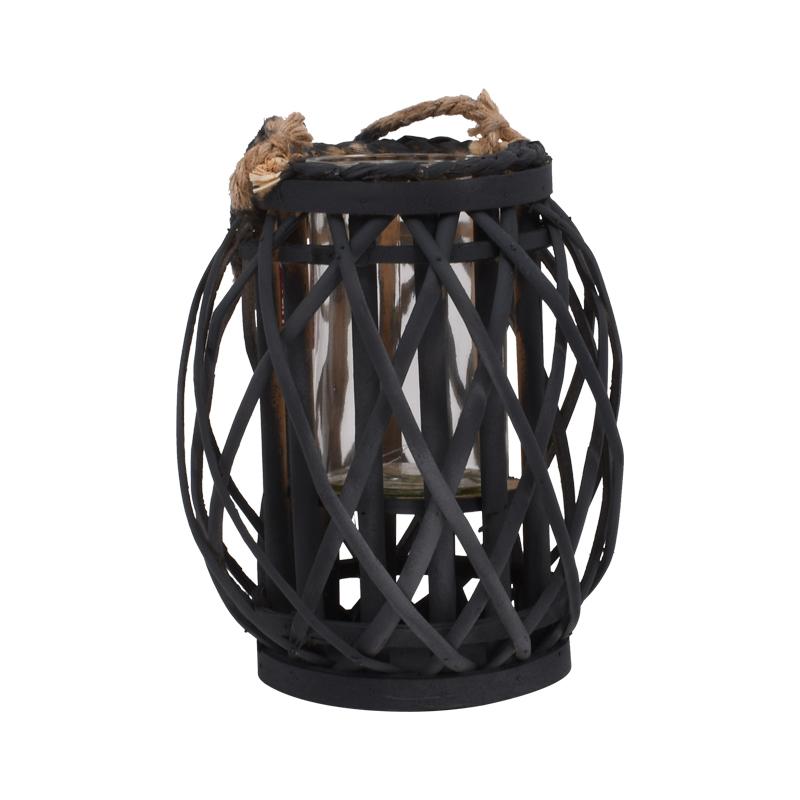 ΦΑΝΑΡΙ BAMBOO Amare ΜΕ ΓΥΑΛΙ ΜΑΥΡΟ ΧΡΩΜΑ 19x34 sls
