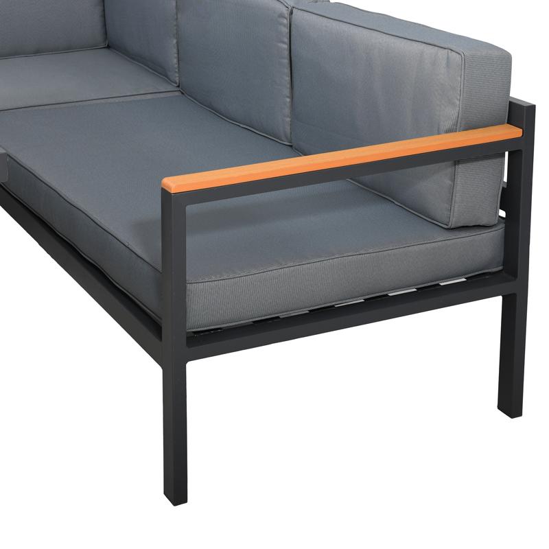 ΓΩΝΙΑΚΟ ΣΕΤ ΚΗΠΟΥ Estelle ΓΚΡΙ ΧΡΩΜΑ 213x213x65εκ - Image 6