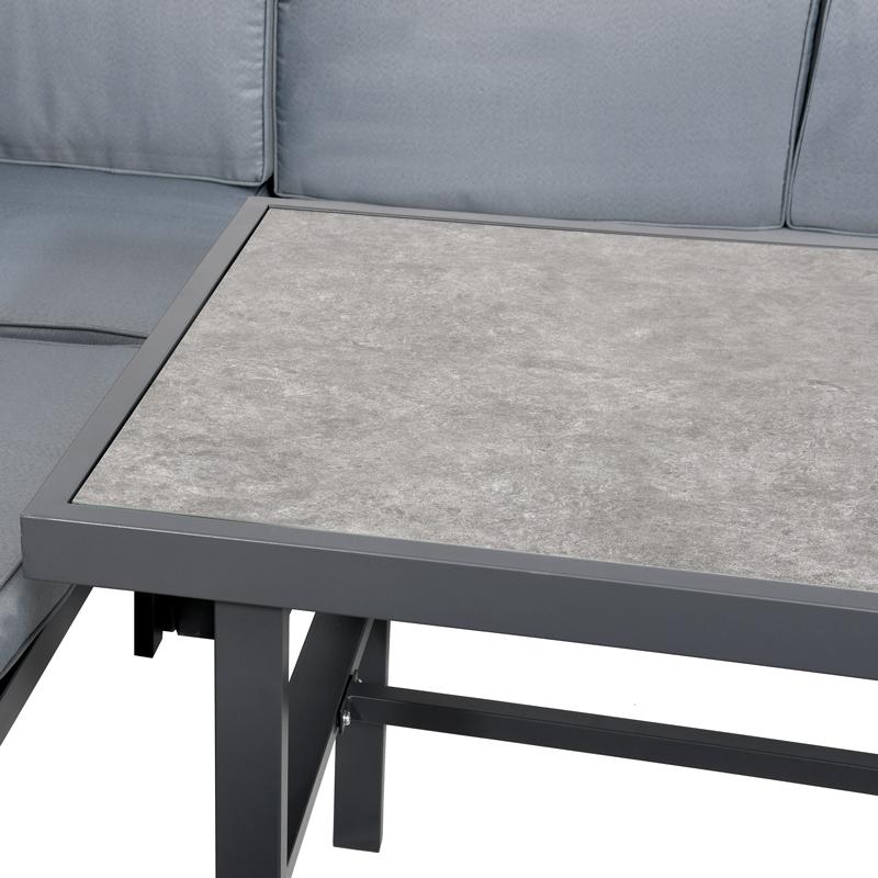 ΓΩΝΙΑΚΟ ΣΕΤ ΚΗΠΟΥ Estelle ΓΚΡΙ ΧΡΩΜΑ 213x213x65εκ - Image 7