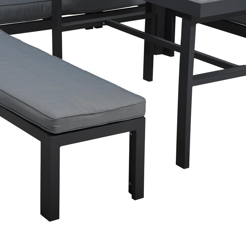 ΓΩΝΙΑΚΟ ΣΕΤ ΚΗΠΟΥ Estelle ΓΚΡΙ ΧΡΩΜΑ 213x213x65εκ - Image 8