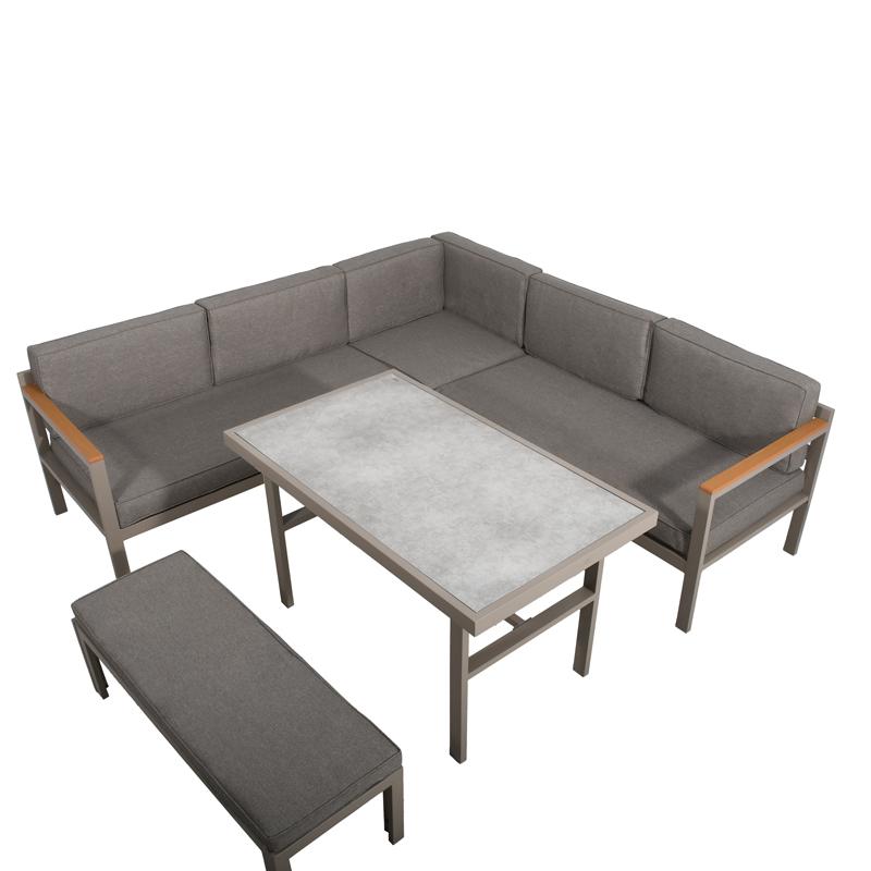 ΓΩΝΙΑΚΟ ΣΕΤ ΚΗΠΟΥ Estelle ΜΠΕΖ ΧΡΩΜΑ 213x213x65εκ - Image 3