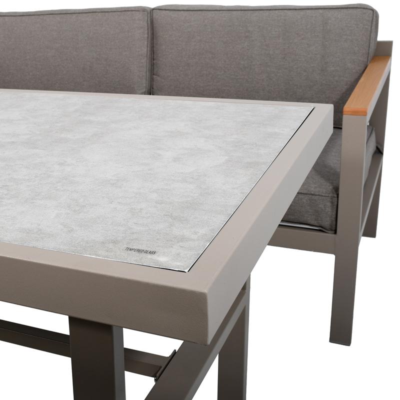 ΓΩΝΙΑΚΟ ΣΕΤ ΚΗΠΟΥ Estelle ΜΠΕΖ ΧΡΩΜΑ 213x213x65εκ - Image 5