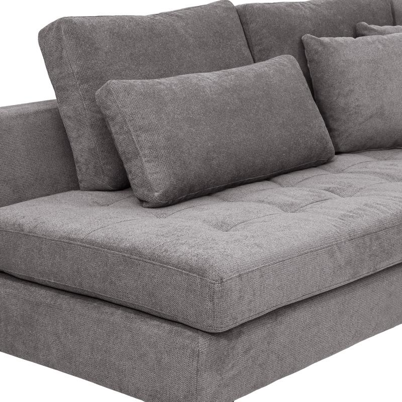 ΓΩΝΙΑΚΟΣ ΚΑΝΑΠΕΣ Albert ΣΚΟΥΡΟ ΓΚΡΙ ΧΡΩΜΑ 280x220x96εκ - Image 4