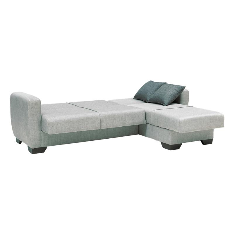 ΓΩΝΙΑΚΟΣ ΚΑΝΑΠΕΣ New Dolce ΑΝΟΙΧΤΟ ΓΚΡΙ ΜΕ ΓΚΡΙ ΜΑΞΙΛΑΡΙΑ 240x146x85εκ - Image 3