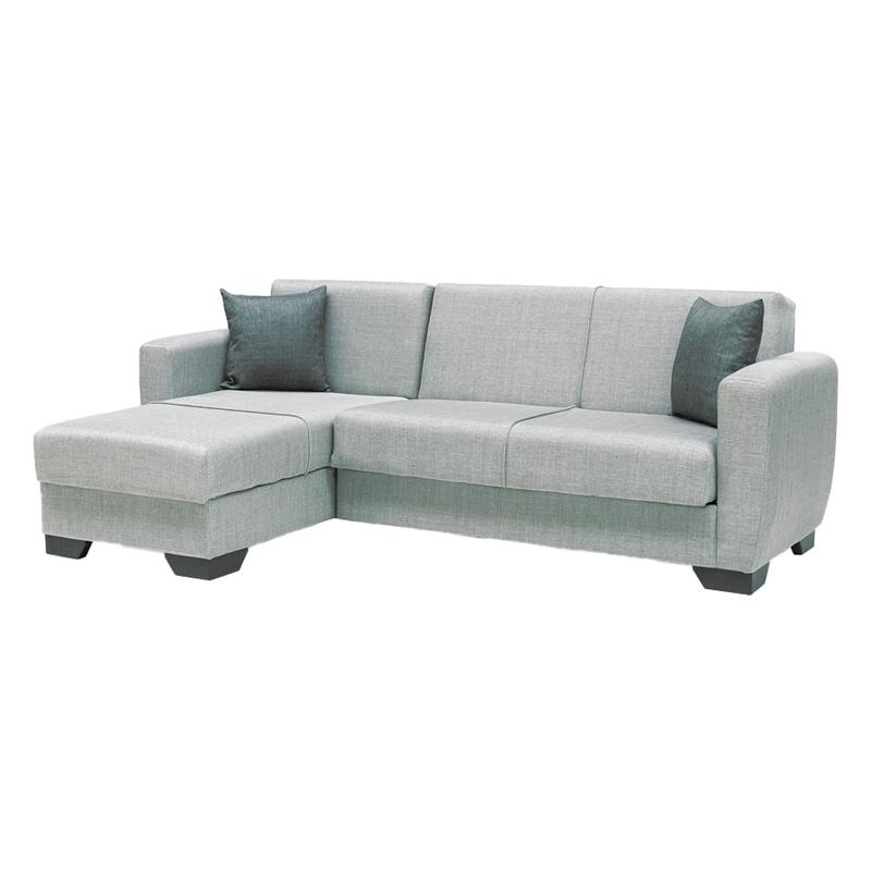 ΓΩΝΙΑΚΟΣ ΚΑΝΑΠΕΣ New Dolce ΑΝΟΙΧΤΟ ΓΚΡΙ ΜΕ ΓΚΡΙ ΜΑΞΙΛΑΡΙΑ 240x146x85εκ - Image 5