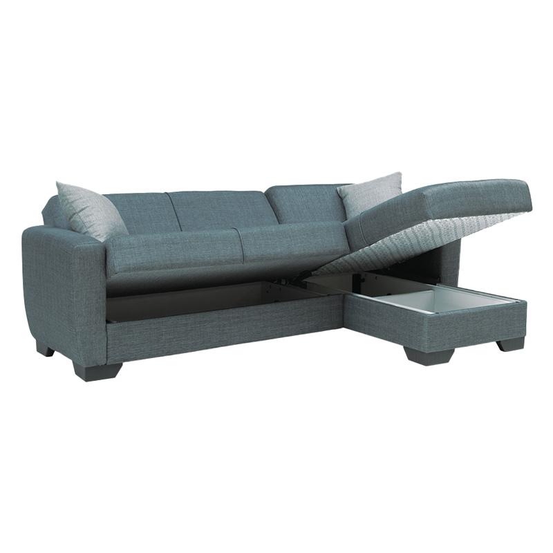 ΓΩΝΙΑΚΟΣ ΚΑΝΑΠΕΣ New Dolce ΓΚΡΙ ΜΕ ΑΝΟΙΧΤΟ ΓΚΡΙ ΜΑΞΙΛΑΡΙΑ 240x146x85εκ - Image 4