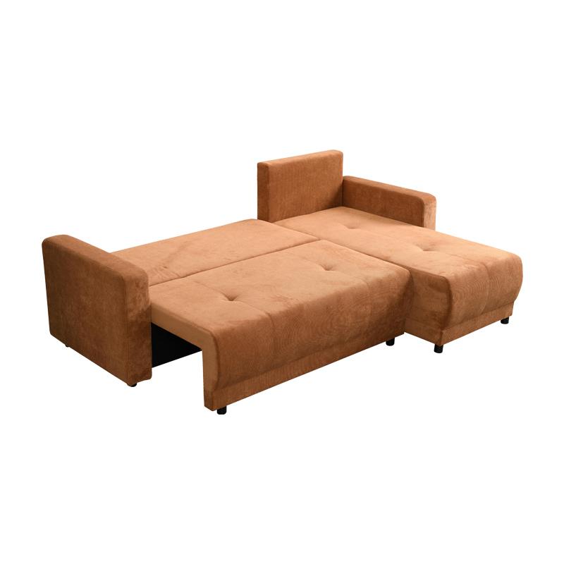 ΓΩΝΙΑΚΟΣ ΚΑΝΑΠΕΣ ΚΡΕΒΑΤΙ CLOUD ΑΝΟΙΧΤΟ ΠΟΡΤΟΚΑΛΙ 230x155x80εκ - Image 3