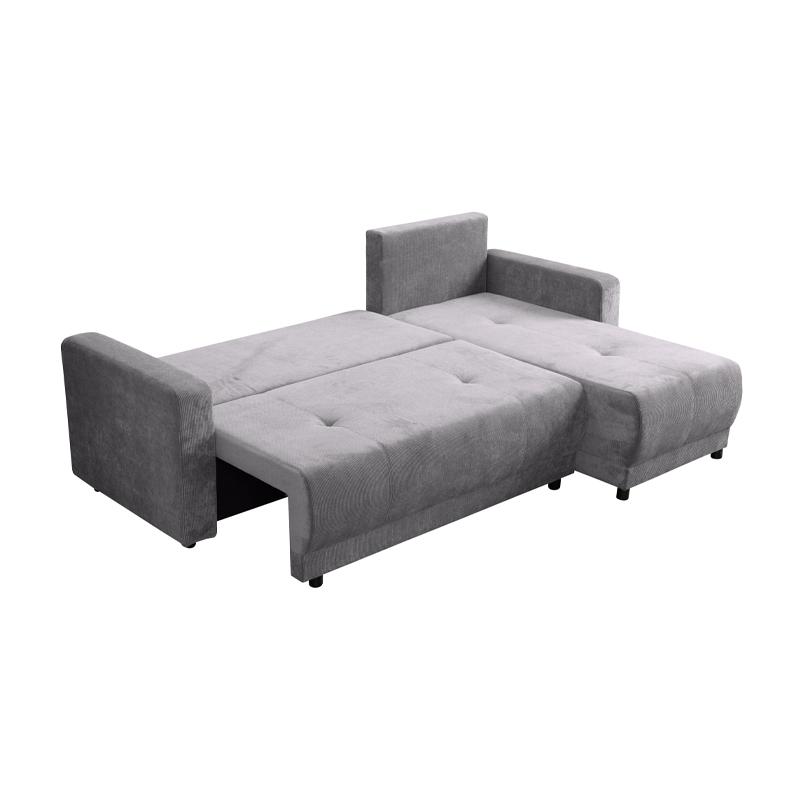 ΓΩΝΙΑΚΟΣ ΚΑΝΑΠΕΣ ΚΡΕΒΑΤΙ CLOUD ΣΚΟΥΡΟ ΓΚΡΙ 230x155x80εκ - Image 3