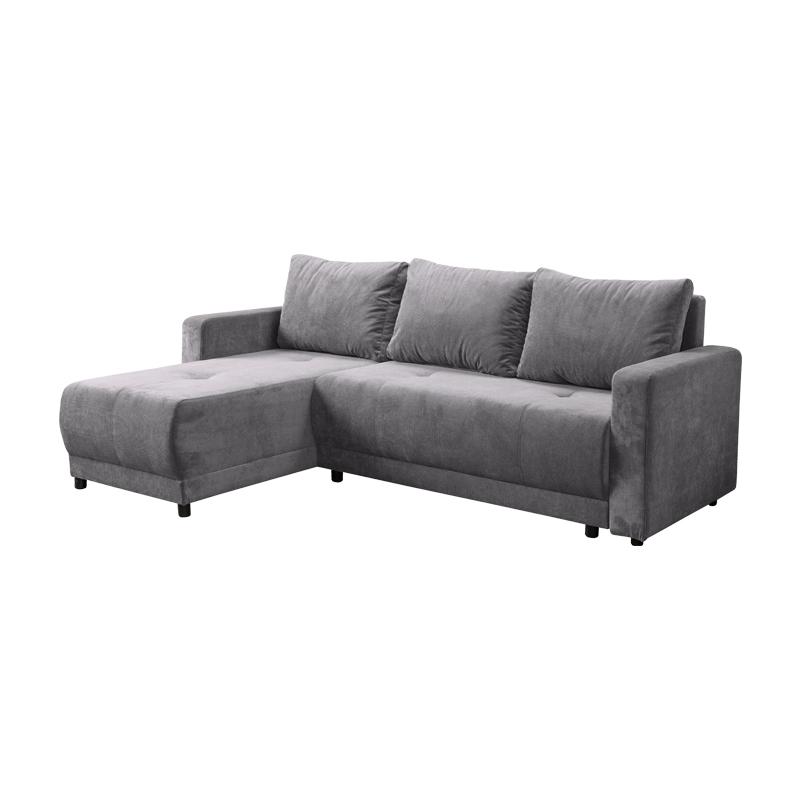 ΓΩΝΙΑΚΟΣ ΚΑΝΑΠΕΣ ΚΡΕΒΑΤΙ CLOUD ΣΚΟΥΡΟ ΓΚΡΙ 230x155x80εκ - Image 4