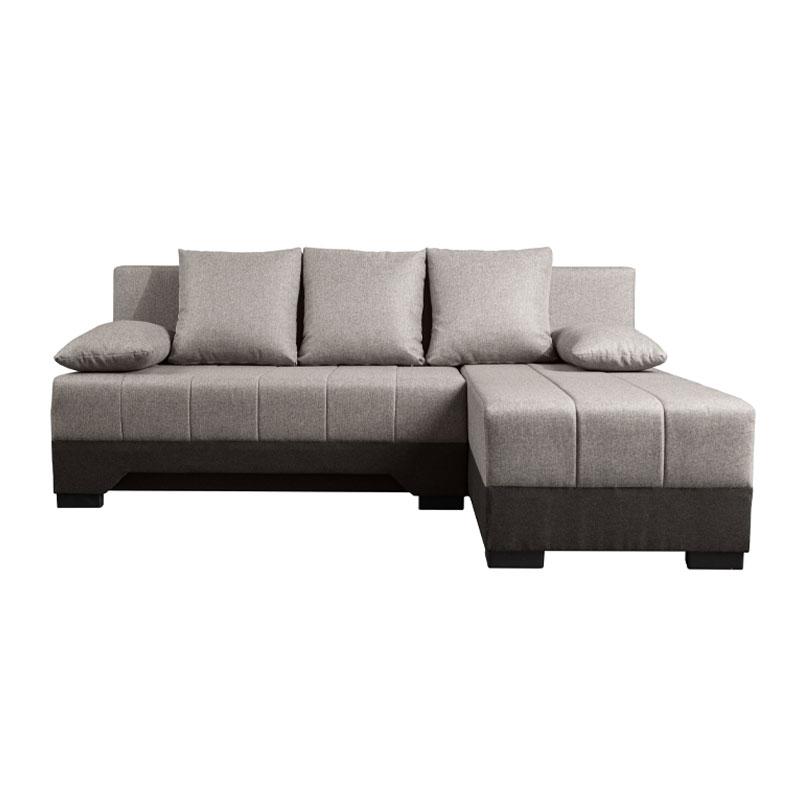 ΓΩΝΙΑΚΟΣ ΚΑΝΑΠΕΣ ΚΡΕΒΑΤΙ GALINA ΜΠΕΖ-ΚΑΦΕ 200x151x80εκ - Image 3