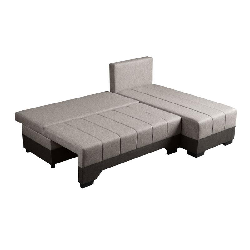 ΓΩΝΙΑΚΟΣ ΚΑΝΑΠΕΣ ΚΡΕΒΑΤΙ GALINA ΜΠΕΖ-ΚΑΦΕ 200x151x80εκ - Image 4