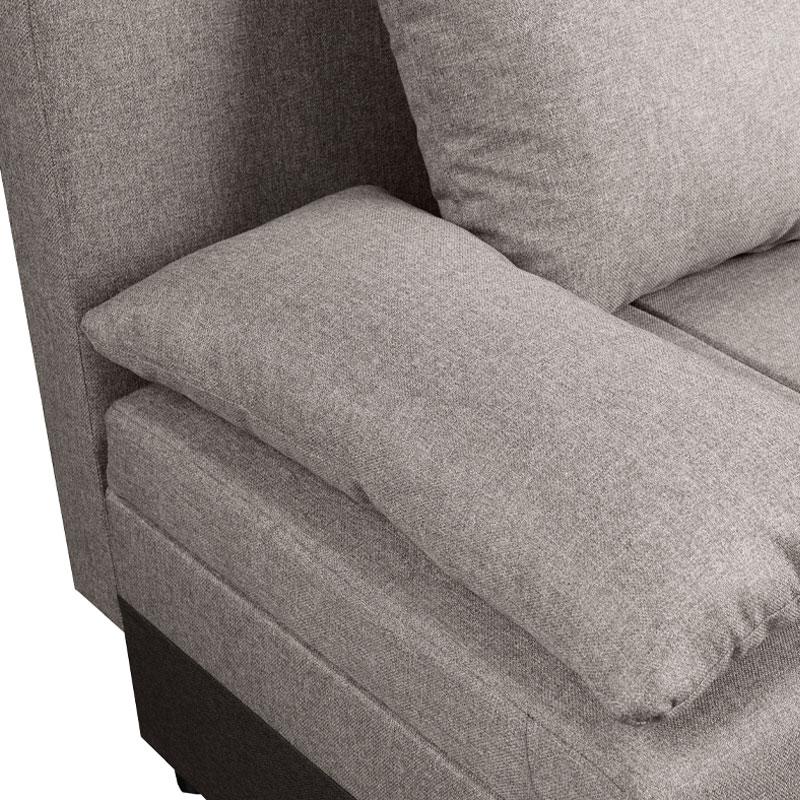 ΓΩΝΙΑΚΟΣ ΚΑΝΑΠΕΣ ΚΡΕΒΑΤΙ GALINA ΜΠΕΖ-ΚΑΦΕ 200x151x80εκ - Image 5