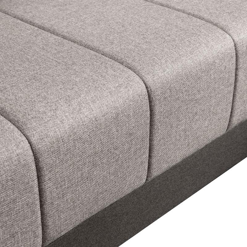 ΓΩΝΙΑΚΟΣ ΚΑΝΑΠΕΣ ΚΡΕΒΑΤΙ GALINA ΜΠΕΖ-ΚΑΦΕ 200x151x80εκ - Image 6