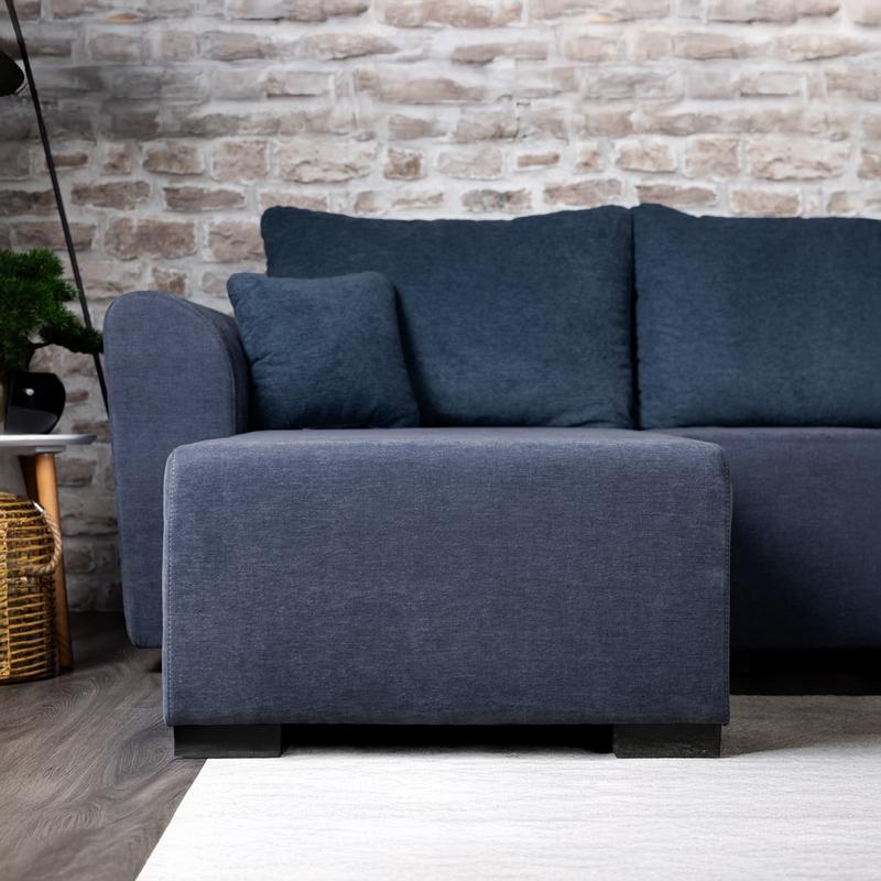 ΓΩΝΙΑΚΟΣ ΚΑΝΑΠΕΣ ΚΡΕΒΑΤΙ Migros ΜΠΛΕ ΧΡΩΜΑ 268x167x80εκ - Image 7