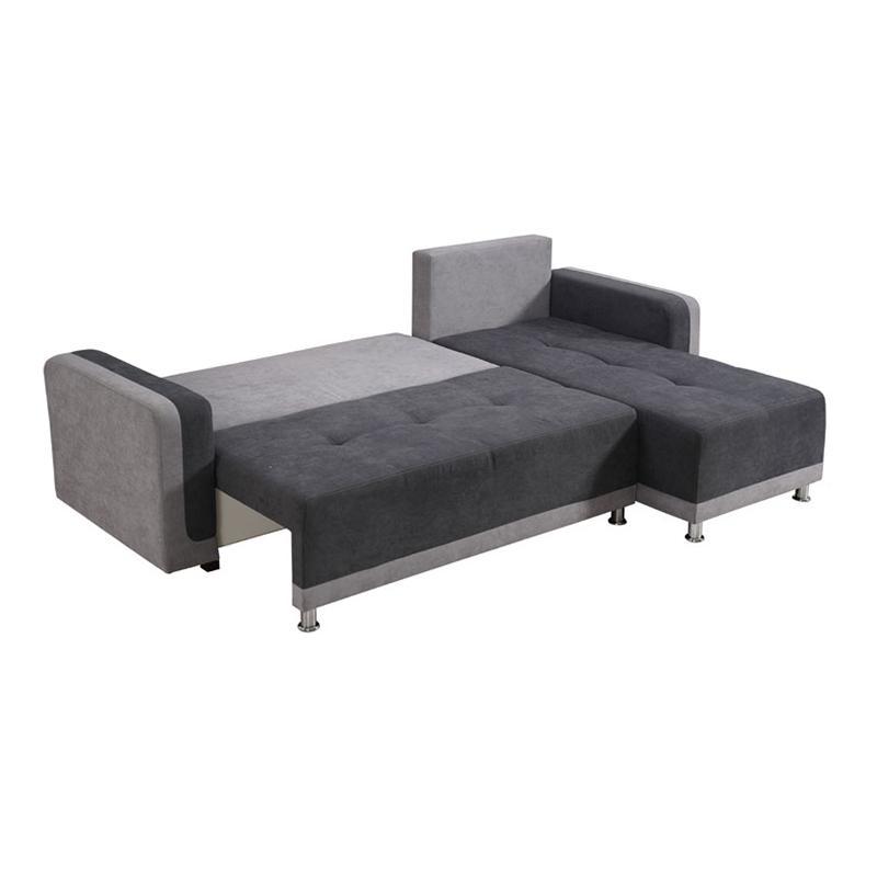 ΓΩΝΙΑΚΟΣ ΚΑΝΑΠΕΣ PRESTON ΣΚΟΥΡΟ ΓΚΡΙ/ΑΝ. ΓΚΡΙ 263x167x83εκ - Image 3