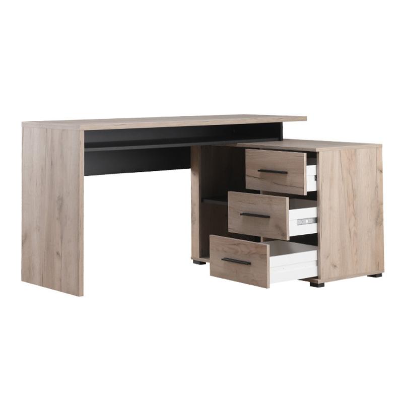 ΓΡΑΦΕΙΟ ARHIMED GREY OAK-ΜΑΥΡΟ 138x102x75εκ - Image 3