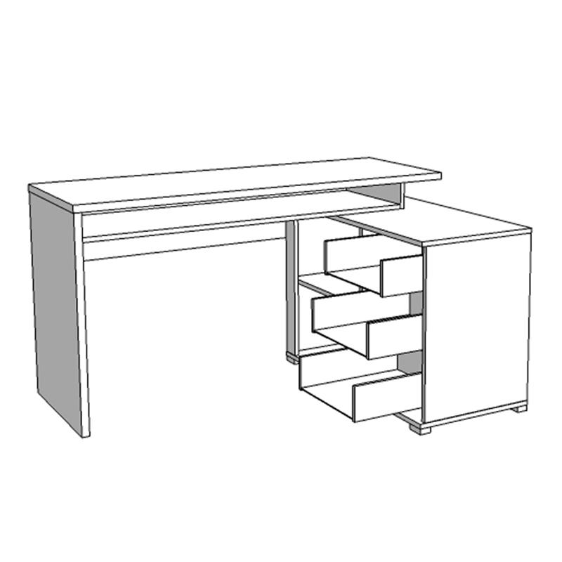 ΓΡΑΦΕΙΟ ARHIMED GREY OAK-ΜΑΥΡΟ 138x102x75εκ - Image 4