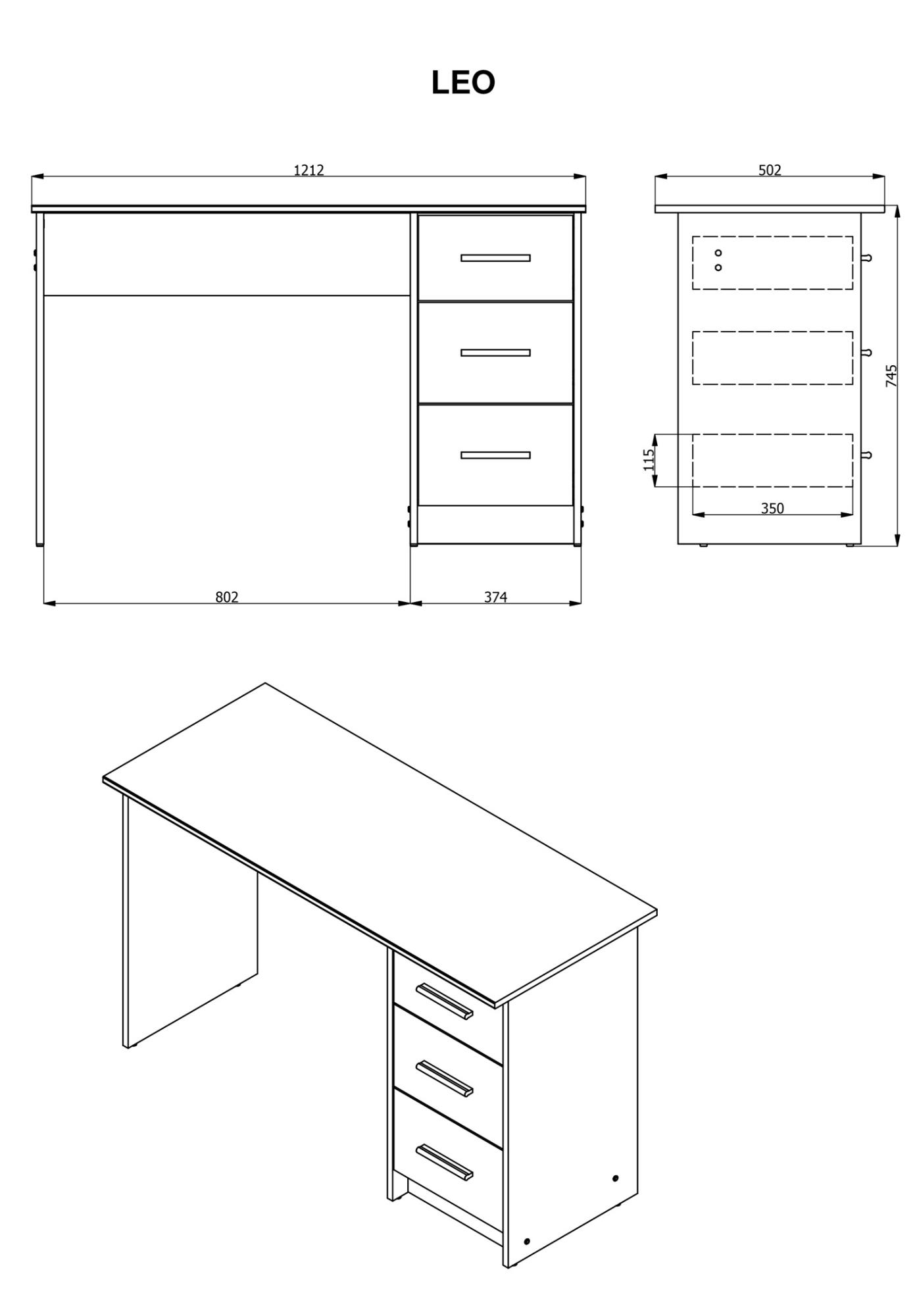 ΓΡΑΦΕΙΟ Leo ARTISAN OAK 121x50x75εκ - Image 6