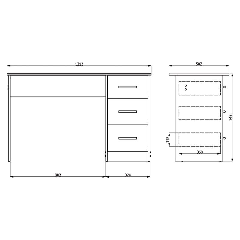 ΓΡΑΦΕΙΟ Leo Λευκό 121x50x75εκ - Image 6