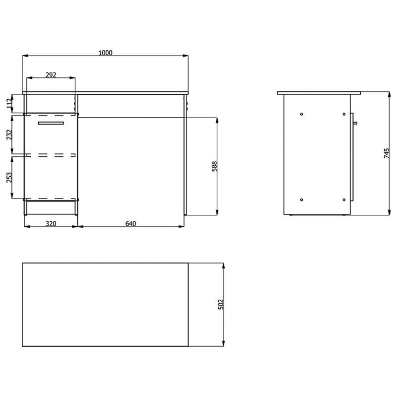 ΓΡΑΦΕΙΟ Rey Λευκό 100x50x74,5εκ - Image 6