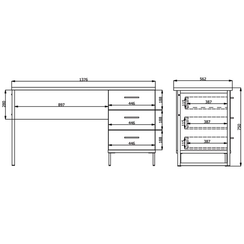 ΓΡΑΦΕΙΟ SARDINIA RS ARTISAN OAK 137,5x56x75εκ - Image 6