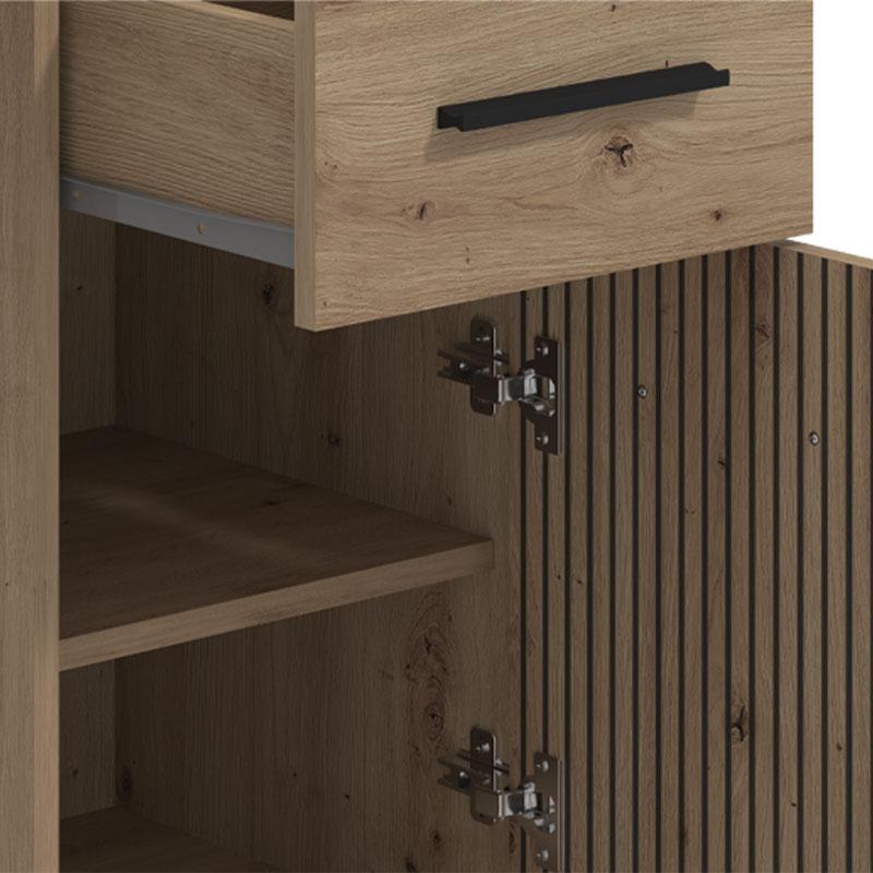 ΓΡΑΦΕΙΟ Teo ARTISAN OAK-ARTISAN ΜΕ ΓΡΑΜMΕΣ GREY 122x51x75εκ - Image 5