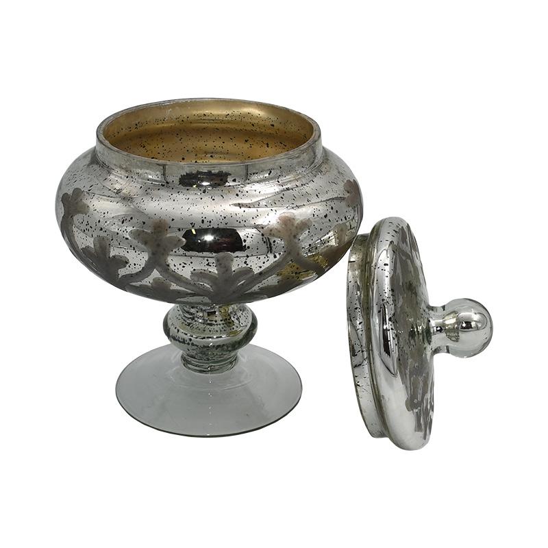 ΓΥΑΛΙΝΗ ΔΙΑΚΟΣΜΗΤΙΚΗ ΦΟΝΤΑΝΙΕΡΑ FL28022 ΑΣΗΜΙ ΧΡΩΜΑ 17x16εκ - Image 3