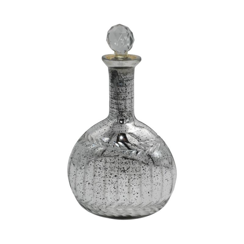 ΓΥΑΛΙΝΗ ΔΙΑΚΟΣΜΗΤΙΚΗ ΚΑΡΑΦΑ FL31773 ΑΣΗΜΙ ΧΡΩΜΑ 15x9x25εκ - Image 3