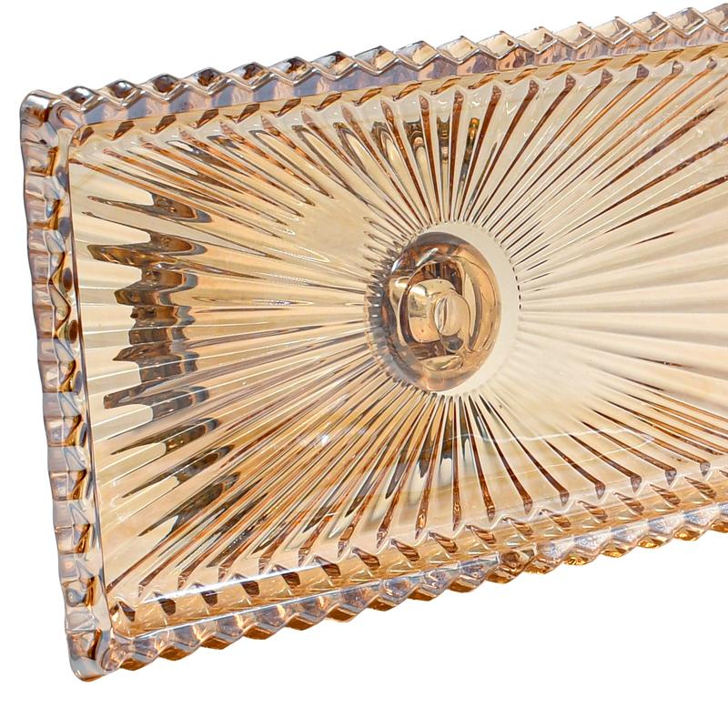 ΓΥΑΛΙΝΗ ΔΙΑΚΟΣΜΗΤΙΚΗ ΠΙΑΤΕΛΑ FL1213 AMBER ΧΡΩΜΑ 29x16x14εκ - Image 3