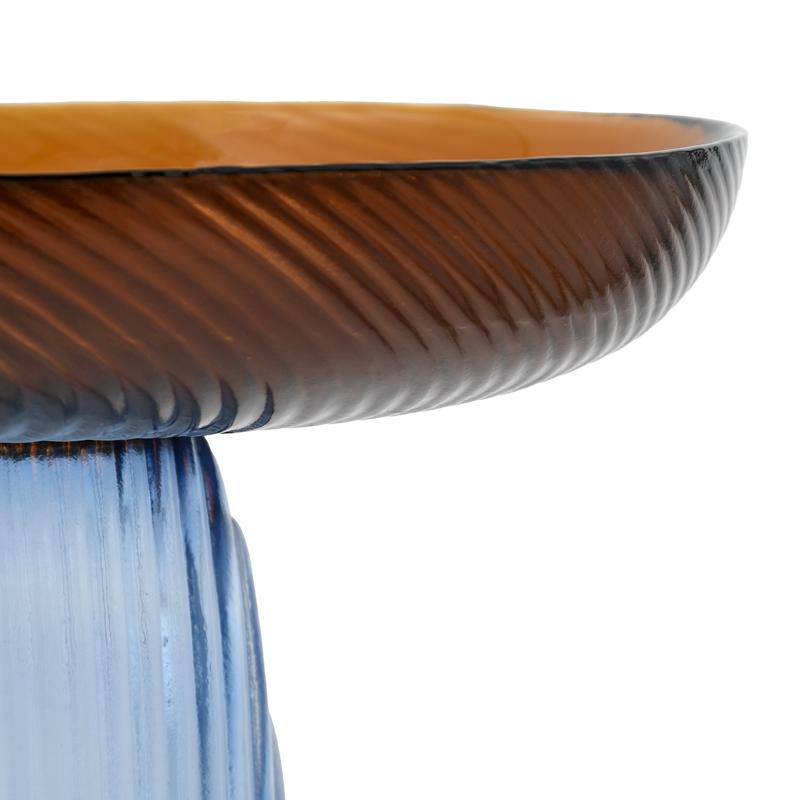 ΓΥΑΛΙΝΗ ΔΙΑΚΟΣΜΗΤΙΚΗ ΠΙΑΤΕΛΑ FL1730 ΠΟΡΤΟΚΑΛΙ-ΜΠΛΕ 30x17εκ - Image 3