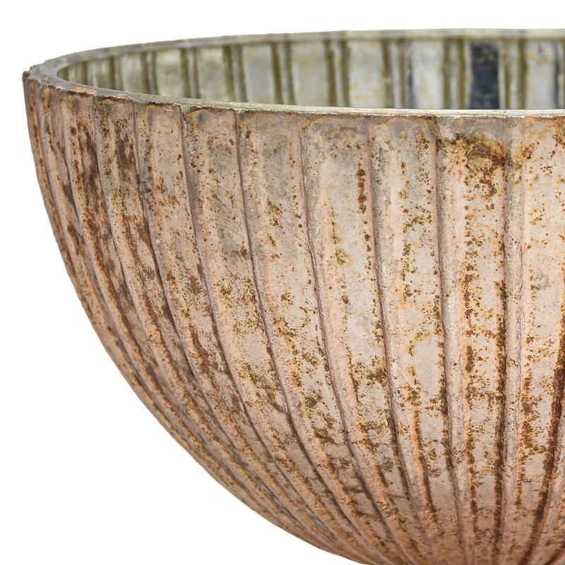 ΓΥΑΛΙΝΗ ΚΟΥΠ ΜΕ ΒΑΣΗ FL1946 ΡΟΖ ΜΕ ΜΕΤΑΛΛΙΚΟ ΦΙΝΙΡΙΣΜΑ 18x16εκ - Image 3