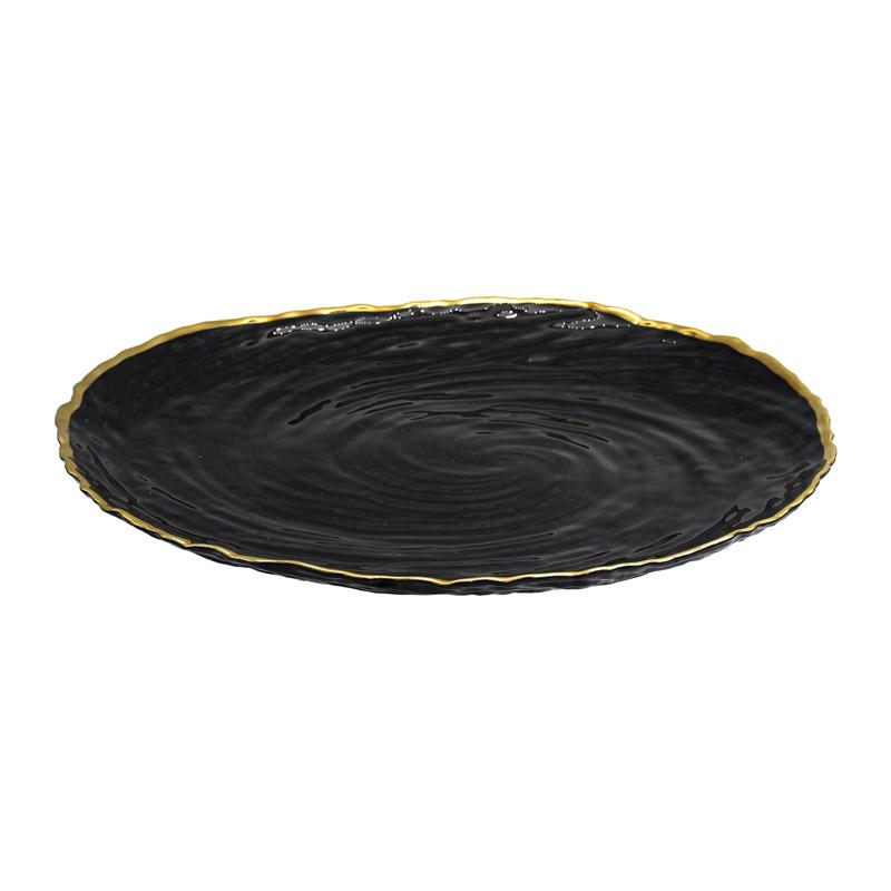 ΓΥΑΛΙΝΗ ΣΤΡΟΓΓΥΛΗ ΠΙΑΤΕΛΑ FL32 ΜΑΥΡΟ ΧΡΩΜΑ 32εκ - Image 3