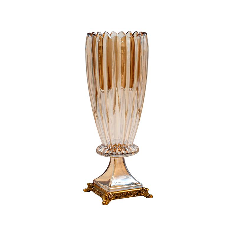 ΓΥΑΛΙΝΟ ΔΙΑΚΟΣΜΗΤΙΚΟ ΒΑΖΟ FL201 AMBER ΧΡΩΜΑ 14x37εκ