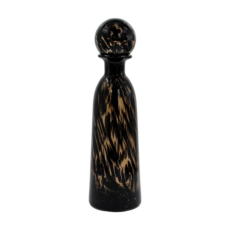 ΓΥΑΛΙΝΟ ΔΙΑΚΟΣΜΗΤΙΚΟ ΜΠΟΥΚΑΛΙ FL1343 ΚΑΦΕ ANIMAL PRINT 13x34εκ