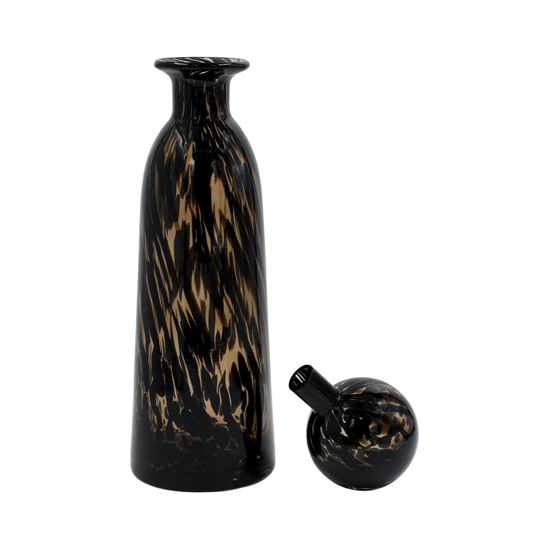 ΓΥΑΛΙΝΟ ΔΙΑΚΟΣΜΗΤΙΚΟ ΜΠΟΥΚΑΛΙ FL1343 ΚΑΦΕ ANIMAL PRINT 13x34εκ - Image 2