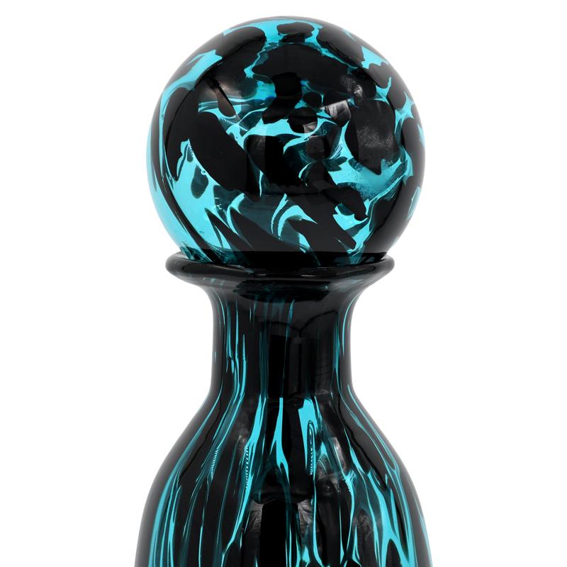 ΓΥΑΛΙΝΟ ΔΙΑΚΟΣΜΗΤΙΚΟ ΜΠΟΥΚΑΛΙ FL1343 ΜΠΛΕ ANIMAL PRINT 13x34εκ - Image 3