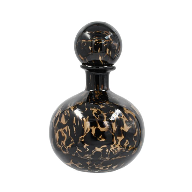 ΓΥΑΛΙΝΟ ΔΙΑΚΟΣΜΗΤΙΚΟ ΜΠΟΥΚΑΛΙ FL1828 ΚΑΦΕ ANIMAL PRINT 17x21εκ