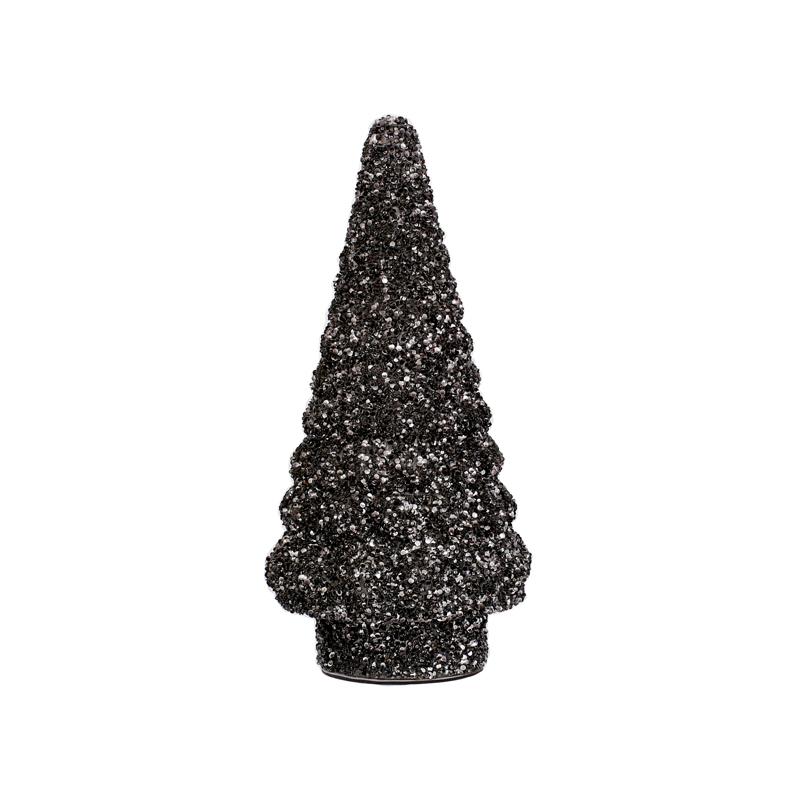 ΓΥΑΛΙΝΟ ΕΠΙΤΡΑΠΕΖΙΟ ΧΡΙΣΤΟΥΓΕΝΝΙΑΤΙΚΟ ΔΙΑΚΟΣΜΗΤΙΚΟ Tree ΓΚΡΙ ΧΡΩΜΑ 15x30εκ